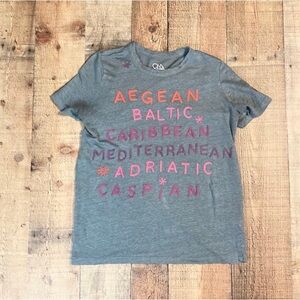 Chaser Linen Tshirt Size Small Grey Aegean Baltic Caribbean Casual EUC